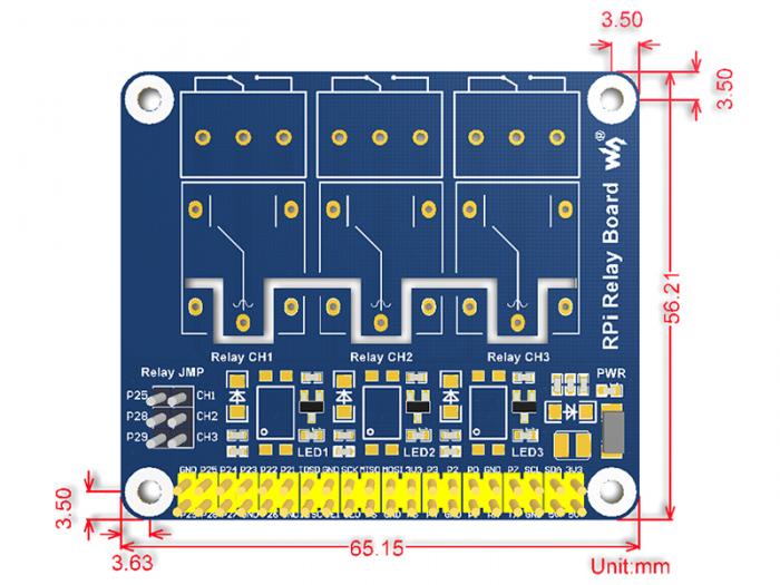 3x Rel HAT fr Raspberry Pi @ electrokit (4 av 4)