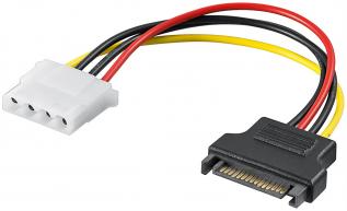 Adapterkabel Molex 4-pin till SATA power hona 15-pin @ electrokit