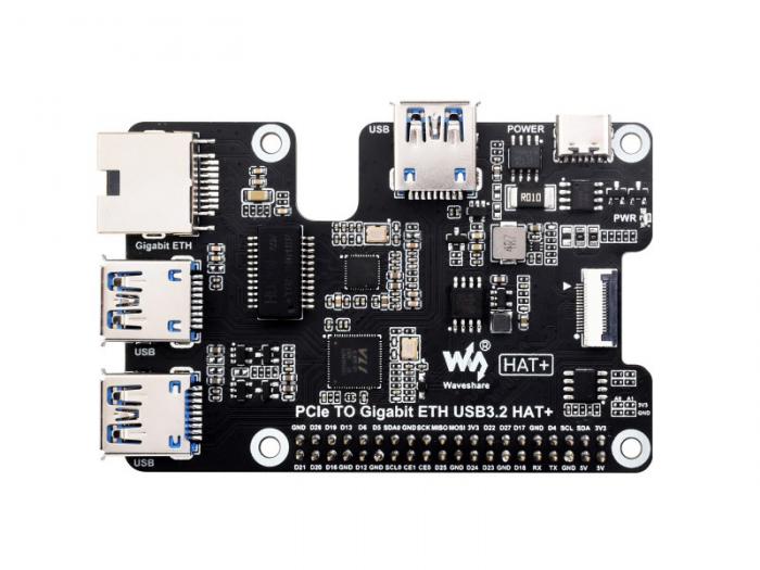 Gbit Ethernet & USB 3.2 HAT fr Raspberry Pi 5 @ electrokit (4 av 9)