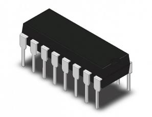 74HC595 DIP-16 8-bit shift register w output latches @ electrokit
