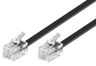 RJ10 modular signal- och telekabel 5m svart @ electrokit