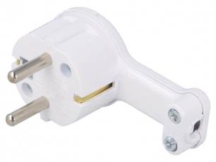 Flat mains plug 230VAC white @ electrokit