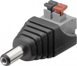 DC jack 2.1x5.5x9.5mm to terminal block quick @ electrokit