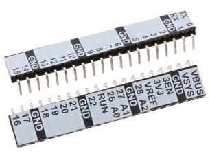 Female headers for Raspberry Pi Pico - right-angle @ electrokit