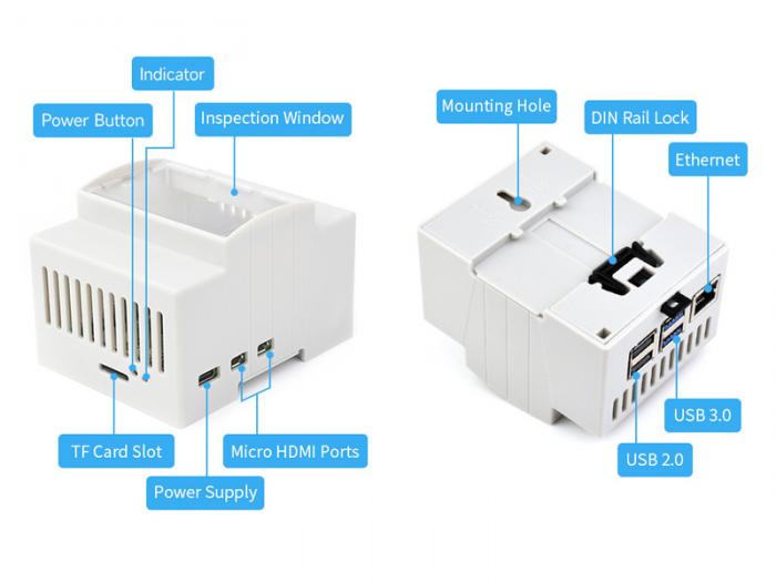 Inbyggnadslda fr Raspberry Pi 5 DIN-skena @ electrokit (6 av 7)