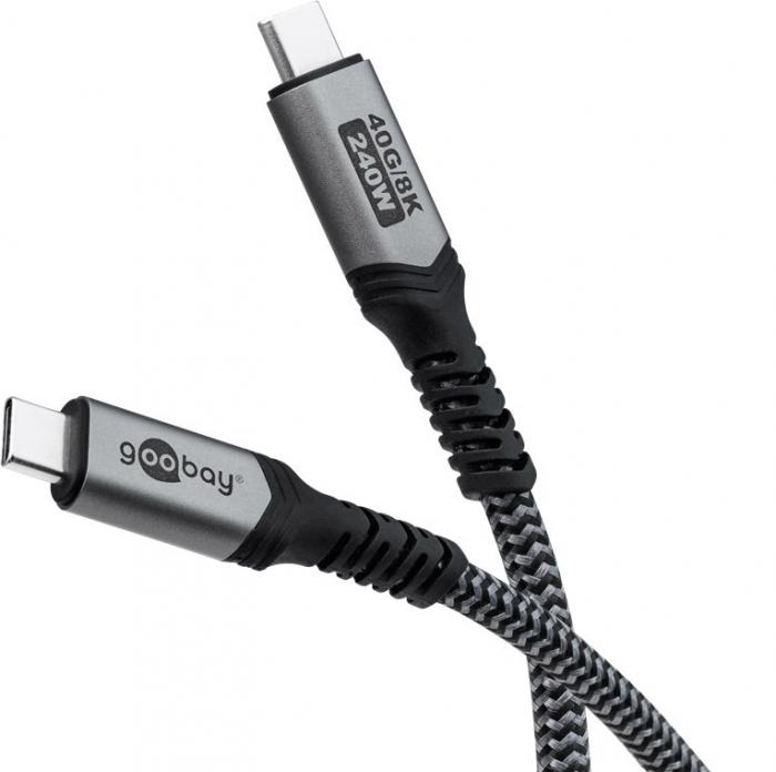 USB-C kabel textil USB 4.0 40Gbps 240W 1.0m @ electrokit (1 av 11)