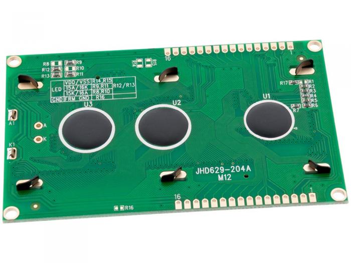 LCD 4x20 tecken JHD204A STN gulgrn LED @ electrokit (2 av 2)