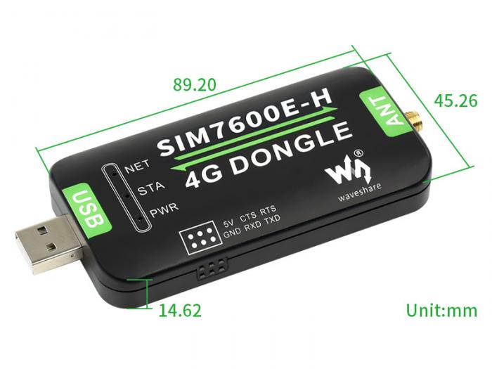 4G / GNSS USB dongle SIM7600E-H @ electrokit (8 av 8)