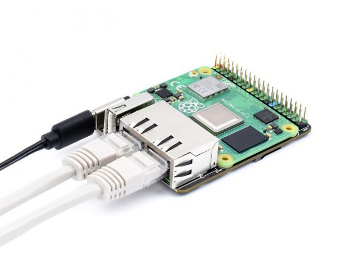 Dual Gigabit Ethernet adapter fr Compute Module 4 @ electrokit (5 av 7)