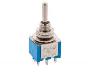 Vippomkopplare 2-pol ON-OFF-ON MTS-203 @ electrokit