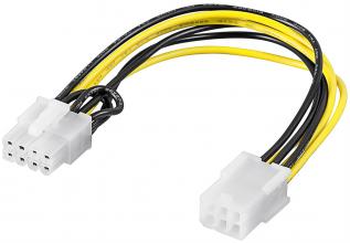 Adapterkabel PCIe 8-pin till PCIe 6-pin 0.2m @ electrokit