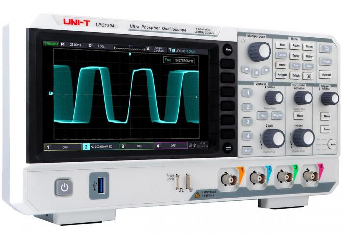 Oscilloskop 200MHz 4-kan UNI-T UPO1204 @ electrokit (2 av 3)