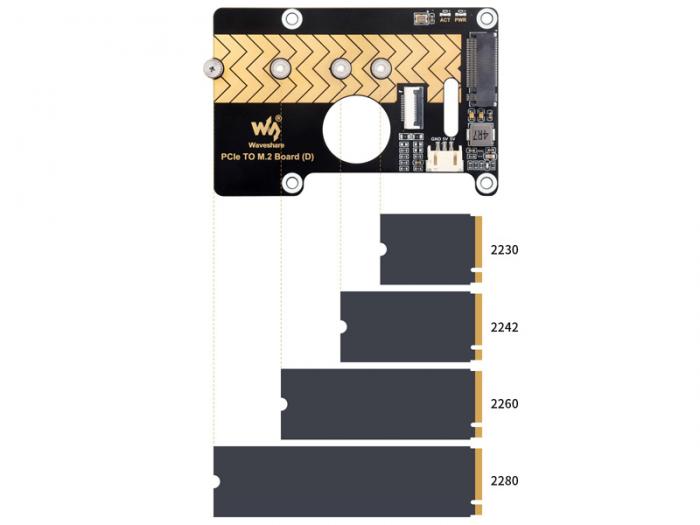 PCIe till M.2 HAT fr Raspberry Pi 5 @ electrokit (6 av 10)