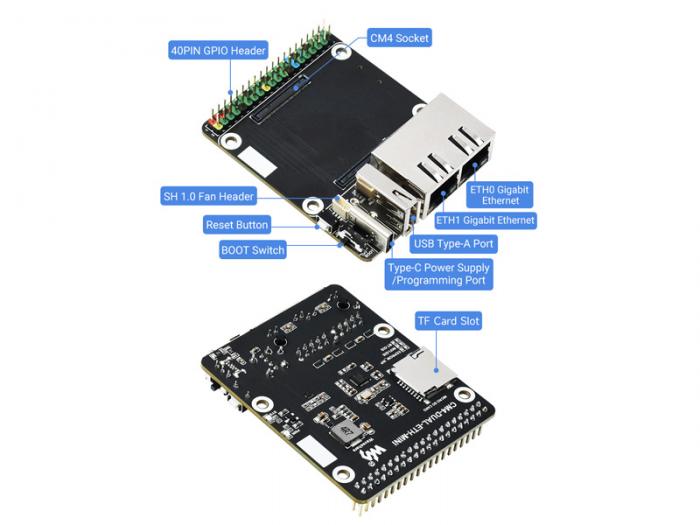 Dual Gigabit Ethernet adapter fr Compute Module 4 @ electrokit (6 av 7)