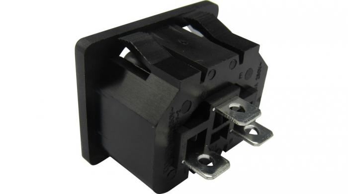 Mains connector C13 snap-in 6.3mm blade conn @ electrokit (2 of 3)
