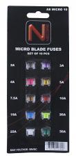 Blade fuse assortment MICRO ATM-LP 10 pcs @ electrokit