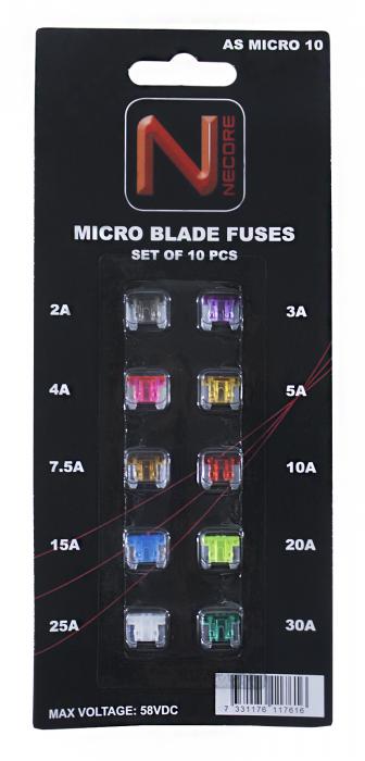 Blade fuse assortment MICRO ATM-LP 10 pcs @ electrokit (1 of 2)