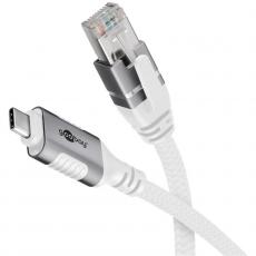 USB-C till Ethernet kabel USB 3.2 Gen1 till RJ45 2.0m vit @ electrokit