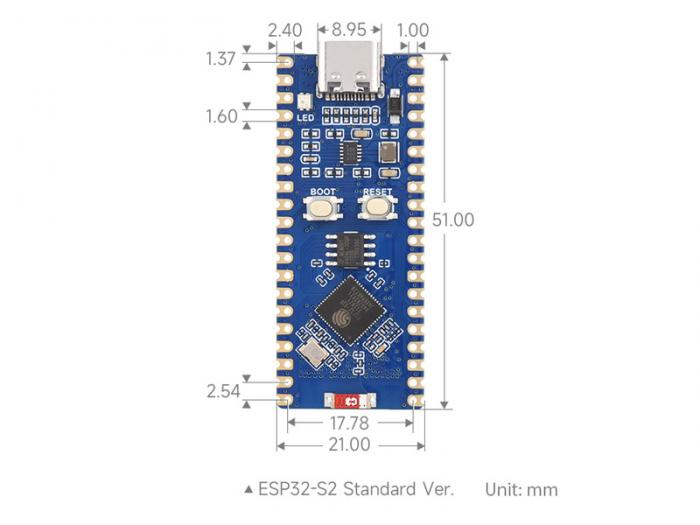 Utvecklingskort ESP32-S2 Pico-kompatibel @ electrokit (5 av 6)