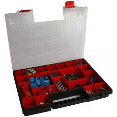 Assortment Box 21 compartments clear 399x303x50mm @ electrokit