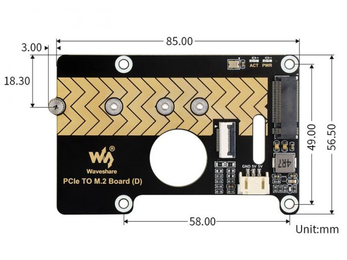 PCIe till M.2 HAT fr Raspberry Pi 5 @ electrokit (10 av 10)