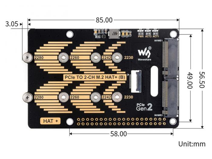 PCIe till 2x M.2 HAT fr Raspberry Pi 5 @ electrokit (8 av 8)