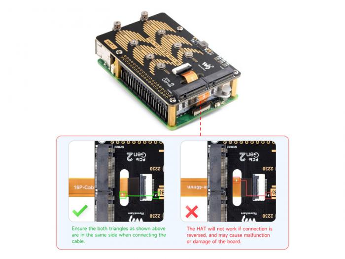 PCIe till 2x M.2 HAT fr Raspberry Pi 5 @ electrokit (6 av 8)