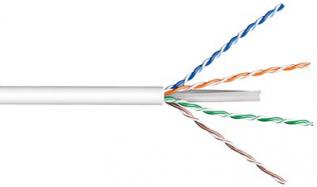 Network cable Cat6 U/UTP CCA white /m @ electrokit