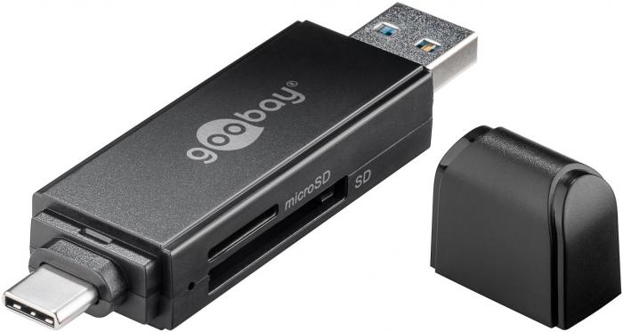 Snabb minneskort lsare 2in1 USB 3.0 USB-C @ electrokit (2 av 5)