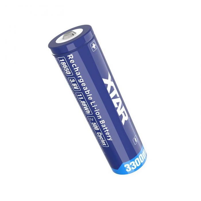 Batteri Li-Ion 18650 3.6V 3300mAh med skyddskrets Xtar @ electrokit (1 av 3)