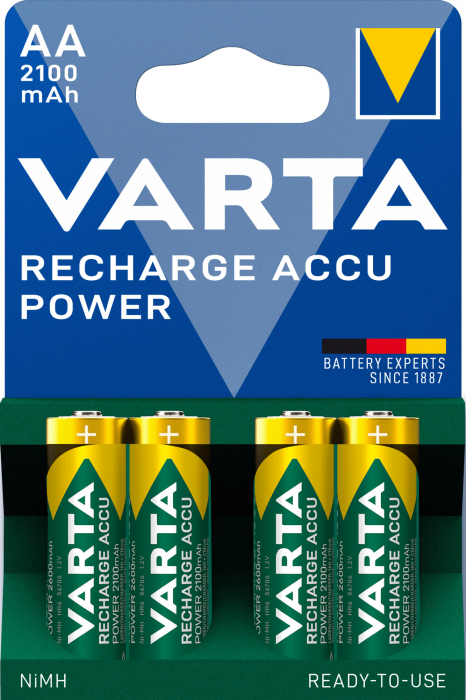 NiMH AA battery rechargeble 1.2V 2100mAh Varta 4-pack @ electrokit (1 of 2)