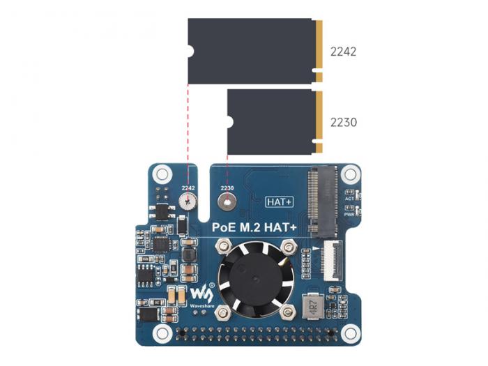 PoE-strmfrsrjningskort fr Raspberry Pi 5 - 5V 4.5A med M.2 @ electrokit (8 of 11)