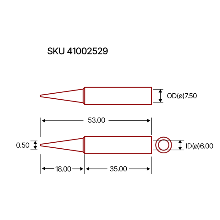 Solder tip 0.5mm BITC50N1 @ electrokit (2 of 2)