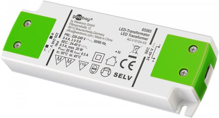 LED power supply 500mA 20W - constant current @ electrokit (1 of 5)