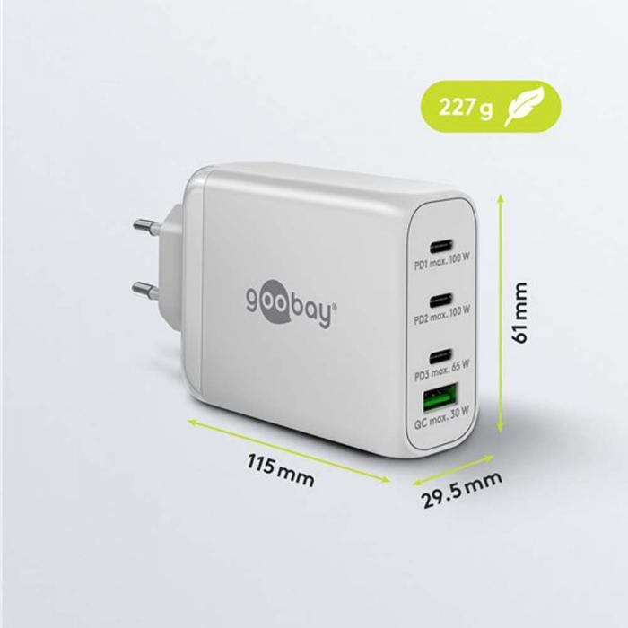 USB-C PD multiport GaN charger 100W white @ electrokit (4 of 4)