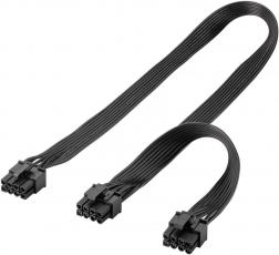 Adapterkabel 8-pin till 2x PCIe 6+2-pin @ electrokit