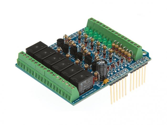 I/O shield med 6x reler fr UNO R3/R4 - byggsats @ electrokit (4 av 5)