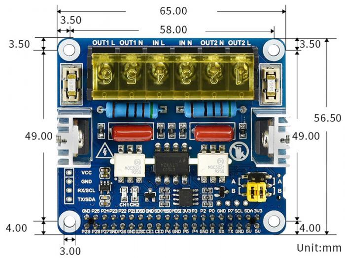 2x Triac HAT fr Raspberry Pi @ electrokit (11 av 11)