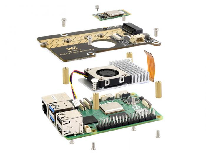 PCIe till M.2 HAT fr Raspberry Pi 5 @ electrokit (8 av 10)