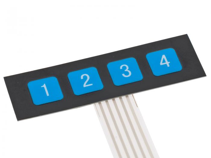 Tangentbord membran 1x4 @ electrokit (3 av 4)