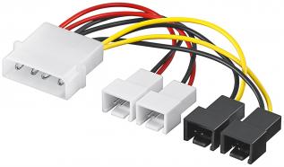 Adapterkabel med 2x 12V och 2x 5V för 3-pin PC-fläktar @ electrokit