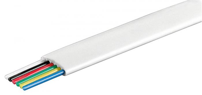 6 wires flat modular cable for signal and telephone white @ electrokit (1 of 1)