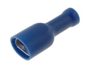 Blade receptacle 6.3 x 0.8mm blue insulated @ electrokit