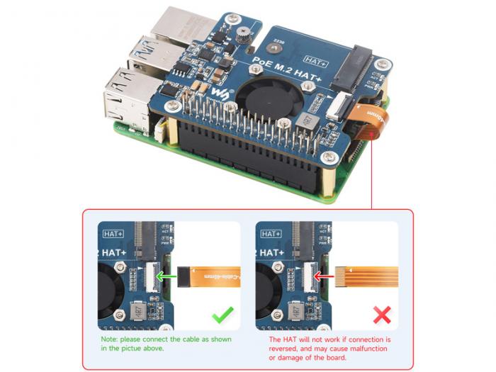 PoE-strmfrsrjningskort fr Raspberry Pi 5 - 5V 4.5A med M.2 @ electrokit (10 of 11)