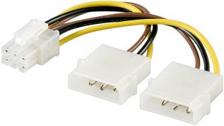 Adapterkabel PCIe 6-pin till 2x Molex 4-pin @ electrokit