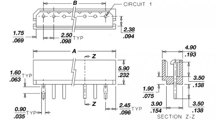 Stiftlist SPOX 2.5mm 5-pol @ electrokit (2 av 2)