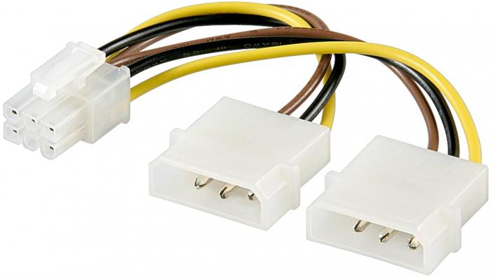 Adapterkabel PCIe 6-pin till 2x Molex 4-pin @ electrokit (1 av 1)