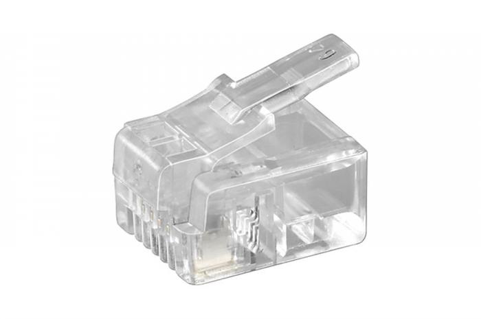 Modular connector 6P4C - RJ11 round cable @ electrokit (1 of 1)