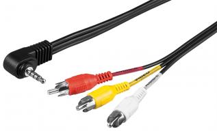 Audio/video kabel för videokamera 3.5mm 1.5m @ electrokit