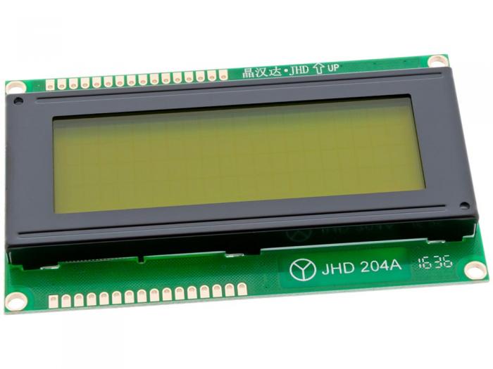 LCD 4x20 tecken JHD204A STN gulgrn LED @ electrokit (1 av 2)